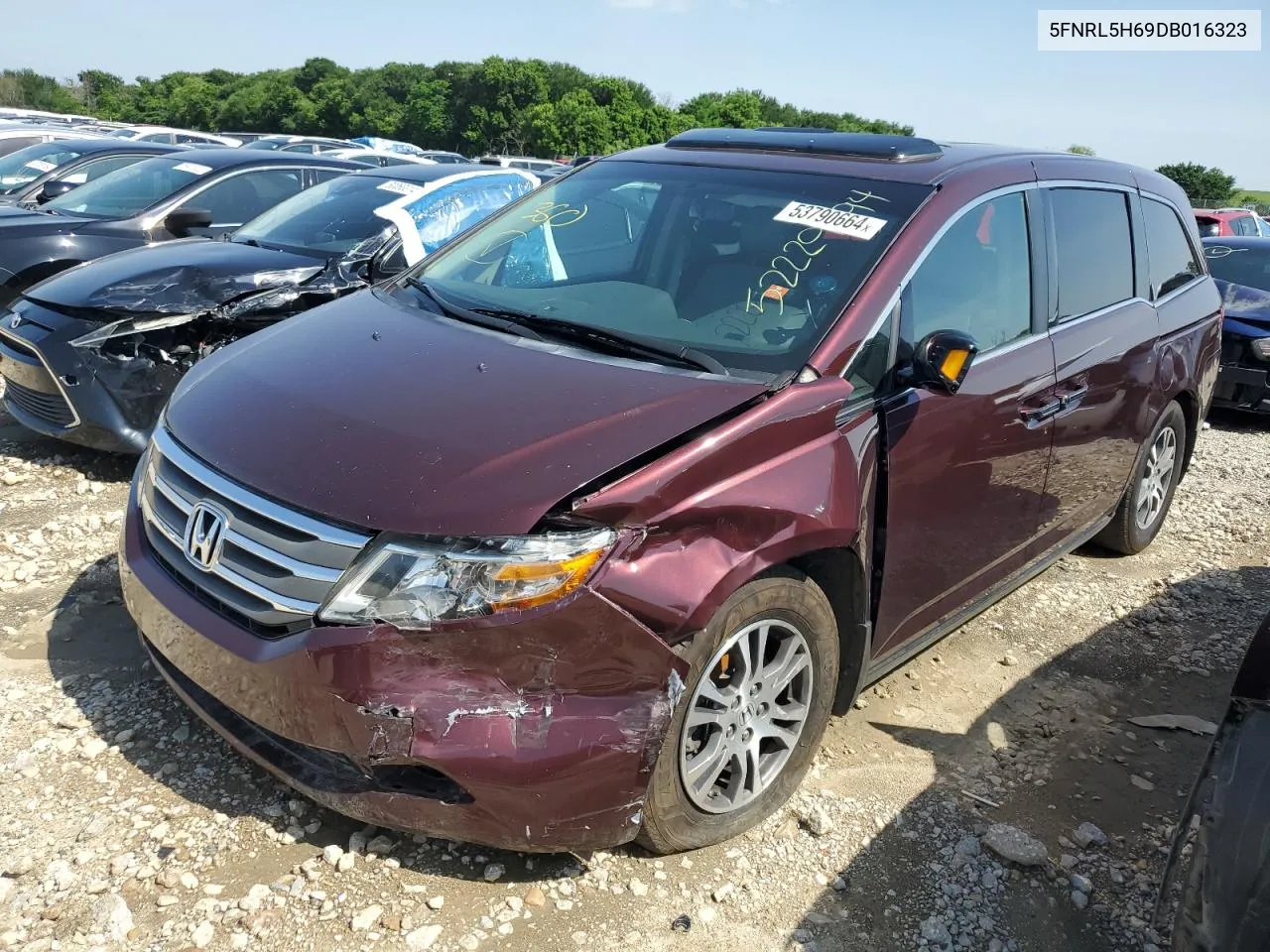 2013 Honda Odyssey Exl VIN: 5FNRL5H69DB016323 Lot: 53790664