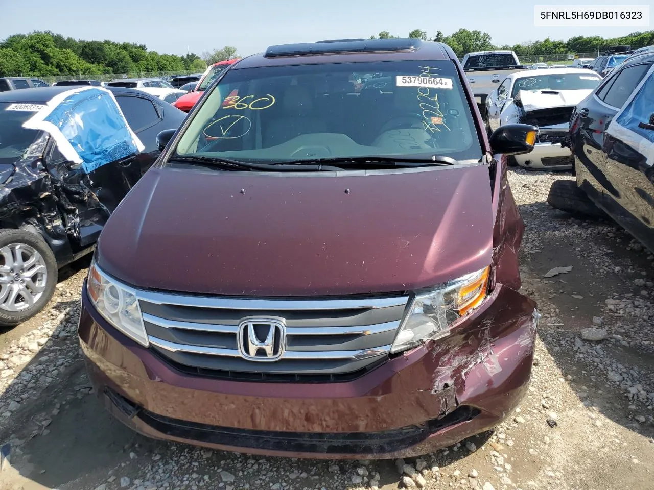 5FNRL5H69DB016323 2013 Honda Odyssey Exl