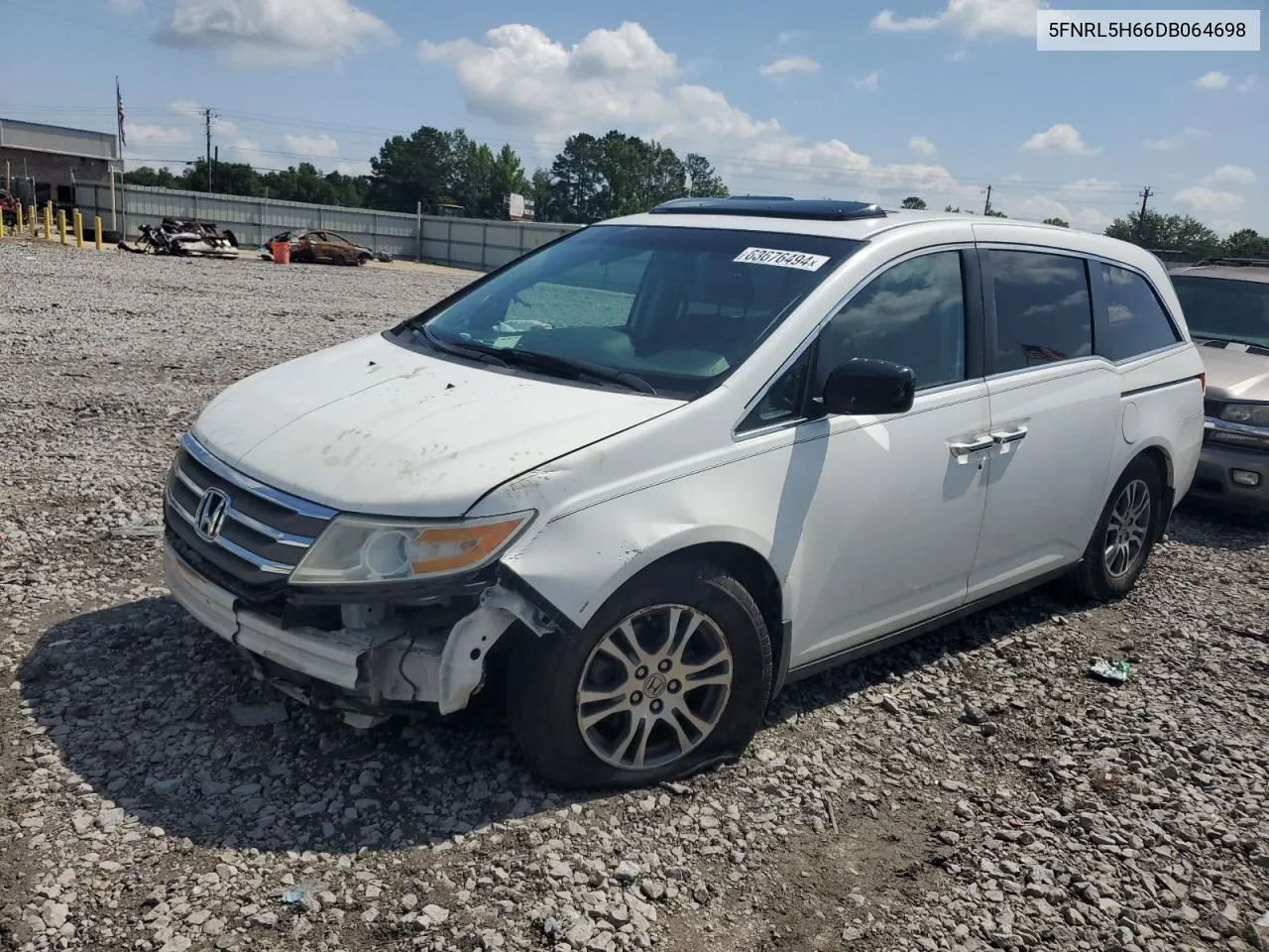 2013 Honda Odyssey Exl VIN: 5FNRL5H66DB064698 Lot: 63676494