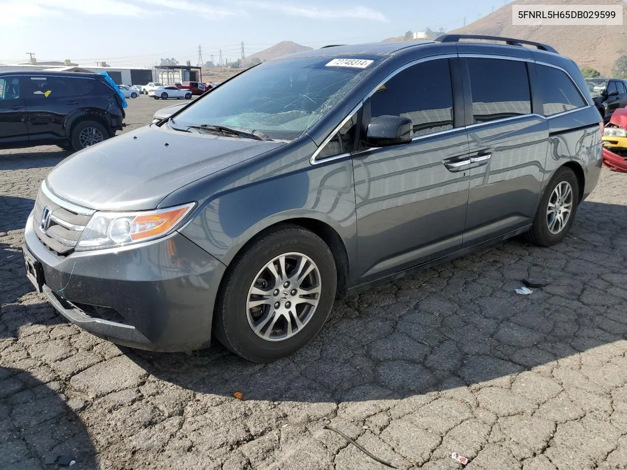 2013 Honda Odyssey Exl VIN: 5FNRL5H65DB029599 Lot: 72748314