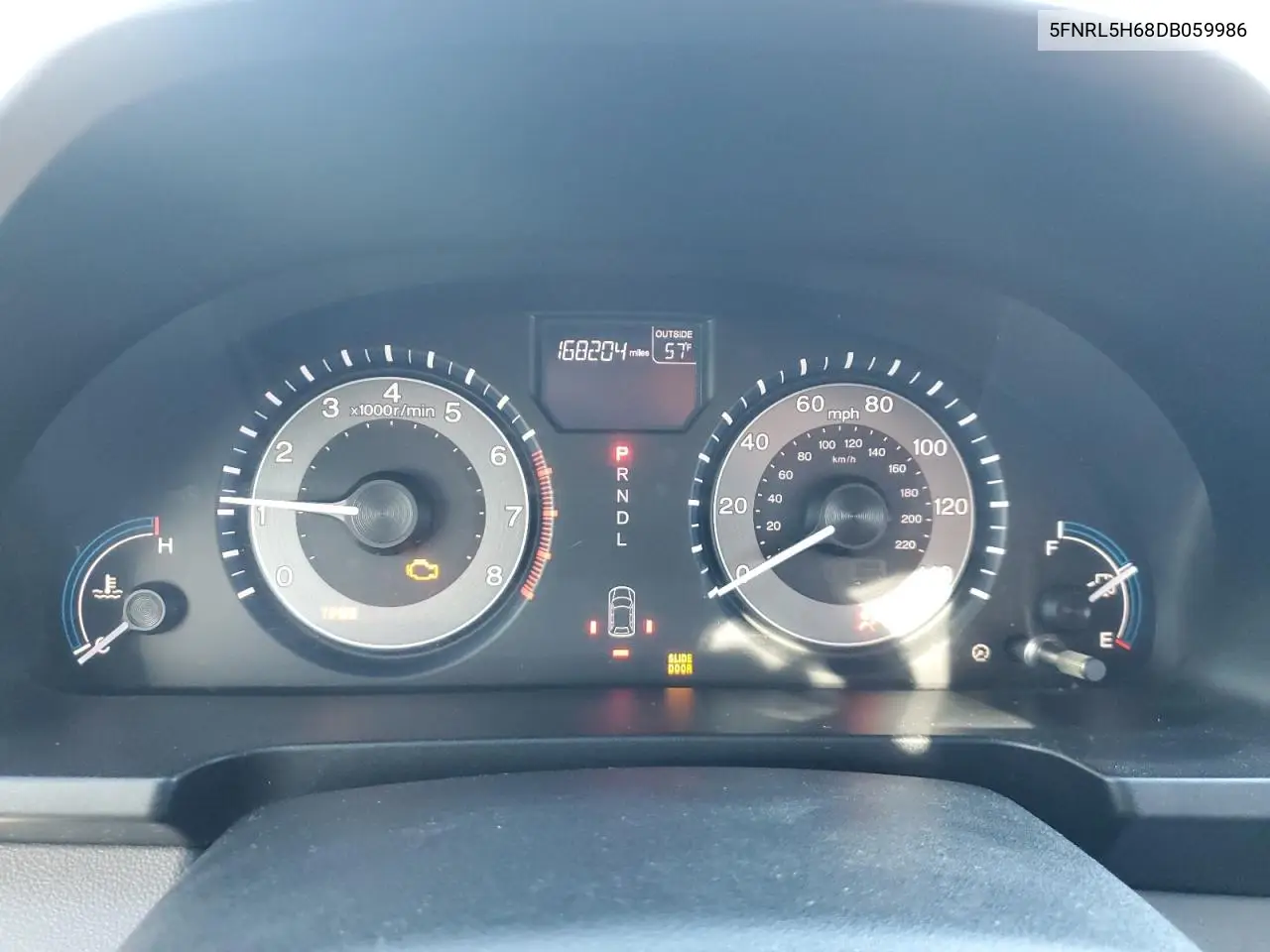 5FNRL5H68DB059986 2013 Honda Odyssey Exl