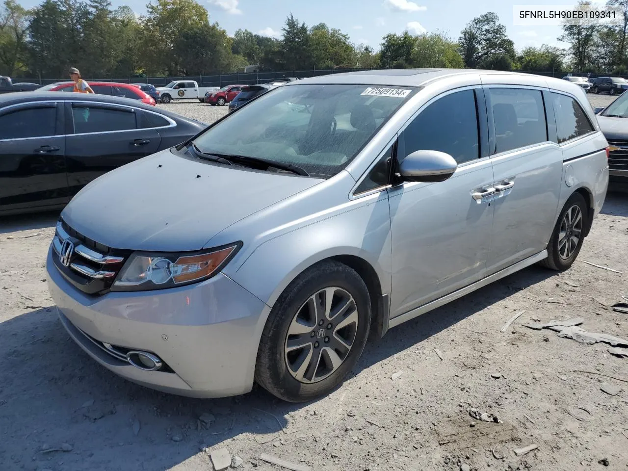 2014 Honda Odyssey Touring VIN: 5FNRL5H90EB109341 Lot: 72509134