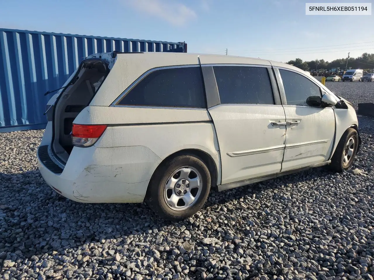 5FNRL5H6XEB051194 2014 Honda Odyssey Exl