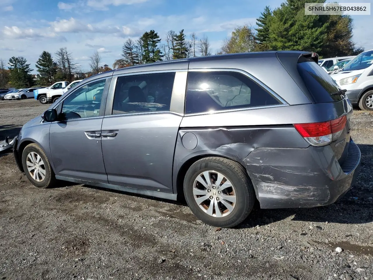 5FNRL5H67EB043862 2014 Honda Odyssey Exl