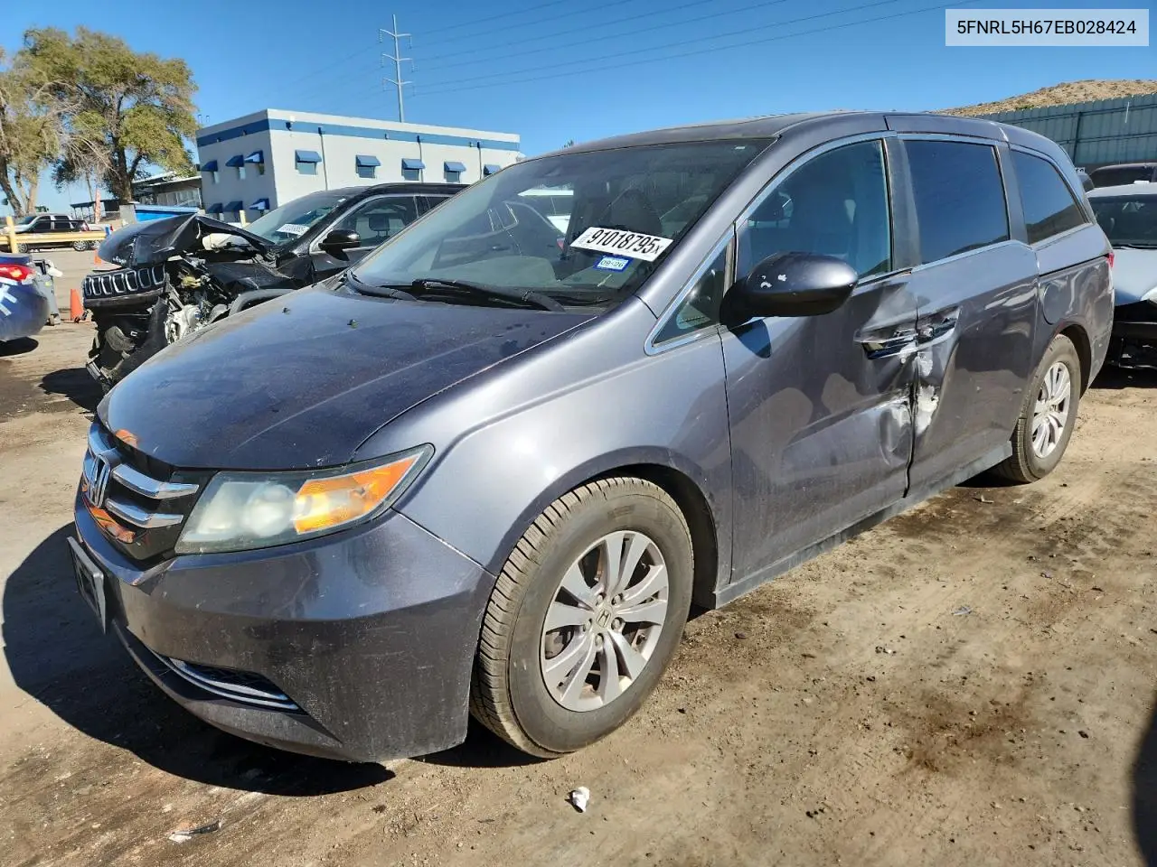 5FNRL5H67EB028424 2014 Honda Odyssey Exl