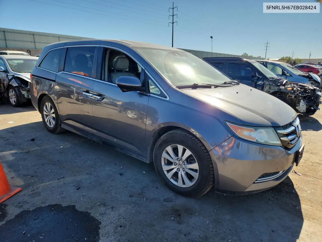 5FNRL5H67EB028424 2014 Honda Odyssey Exl