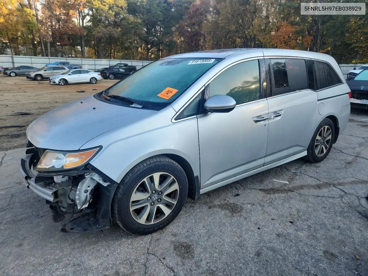 5FNRL5H97EB038929 2014 Honda Odyssey Touring