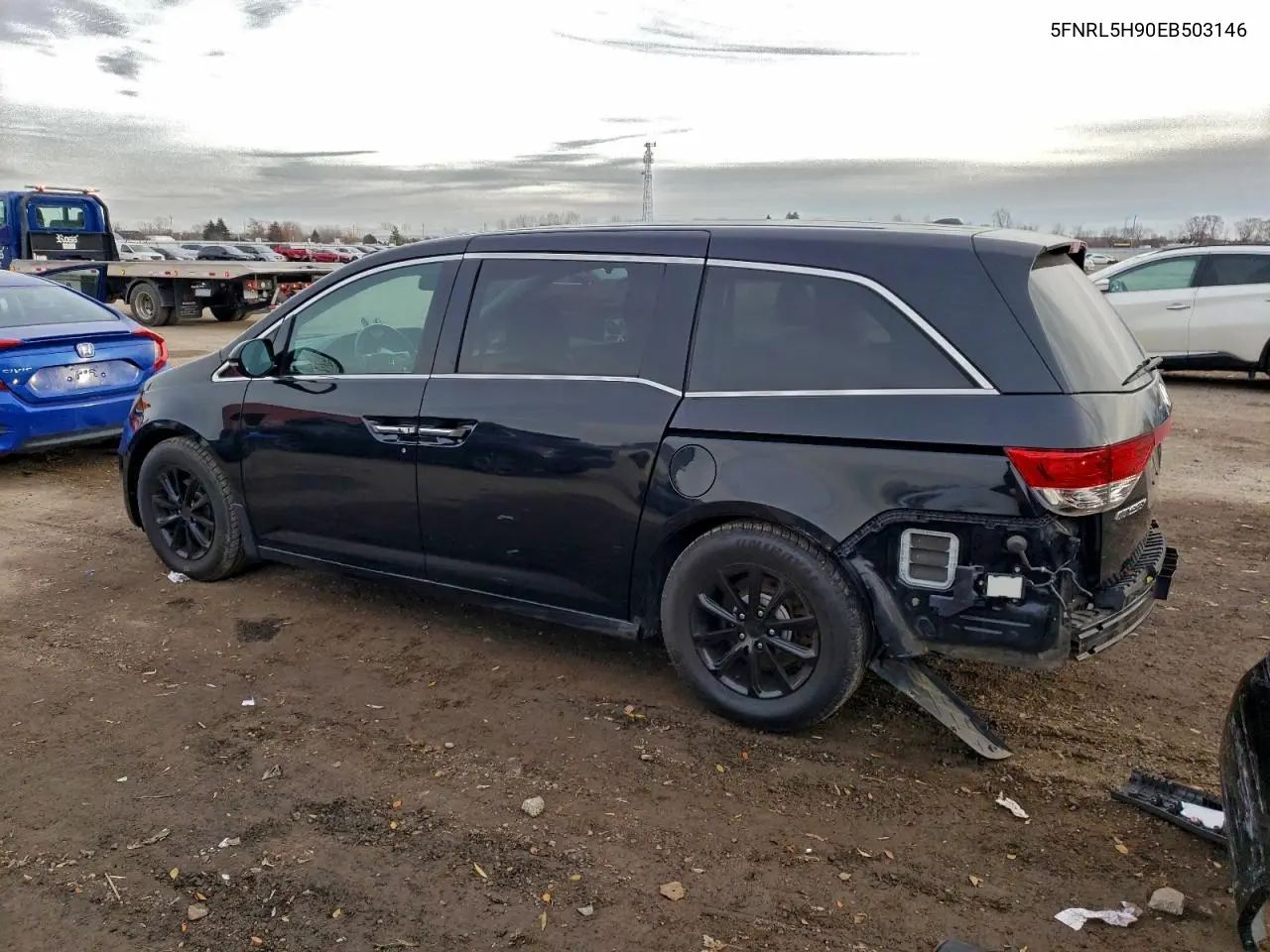5FNRL5H90EB503146 2014 Honda Odyssey Touring