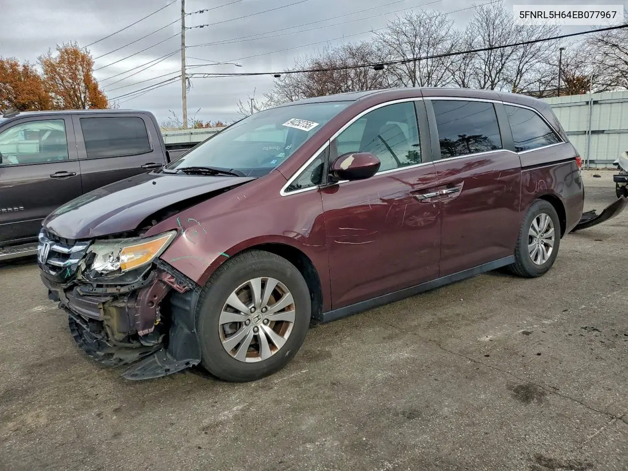 5FNRL5H64EB077967 2014 Honda Odyssey Exl