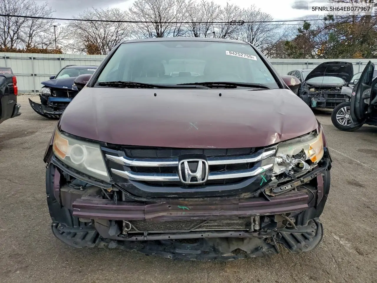 5FNRL5H64EB077967 2014 Honda Odyssey Exl