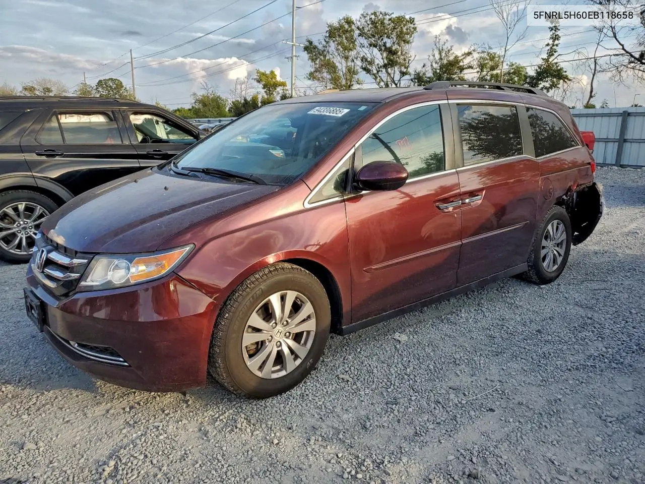 5FNRL5H60EB118658 2014 Honda Odyssey Exl