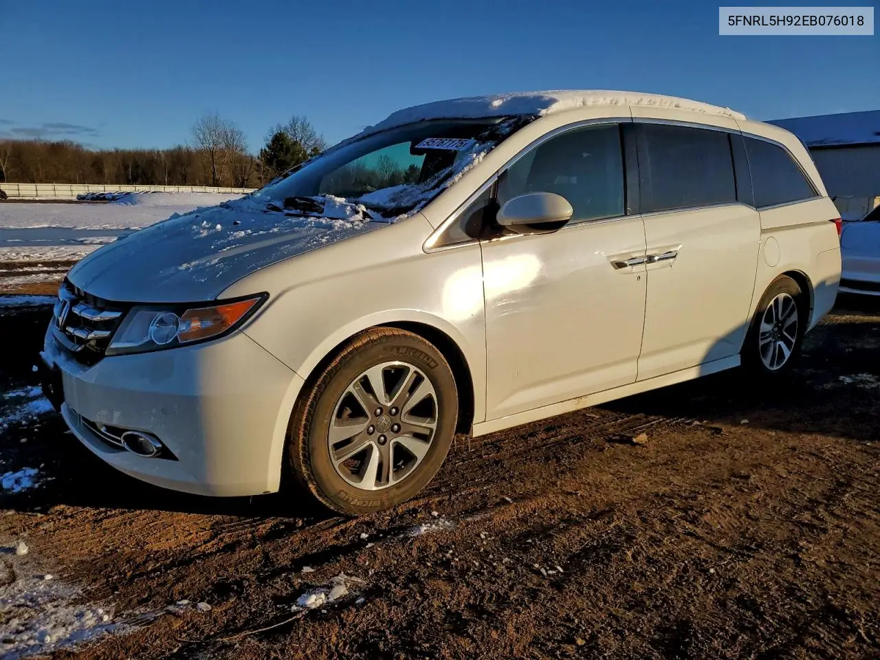 5FNRL5H92EB076018 2014 Honda Odyssey Touring