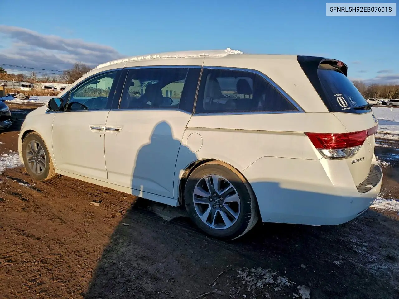 5FNRL5H92EB076018 2014 Honda Odyssey Touring