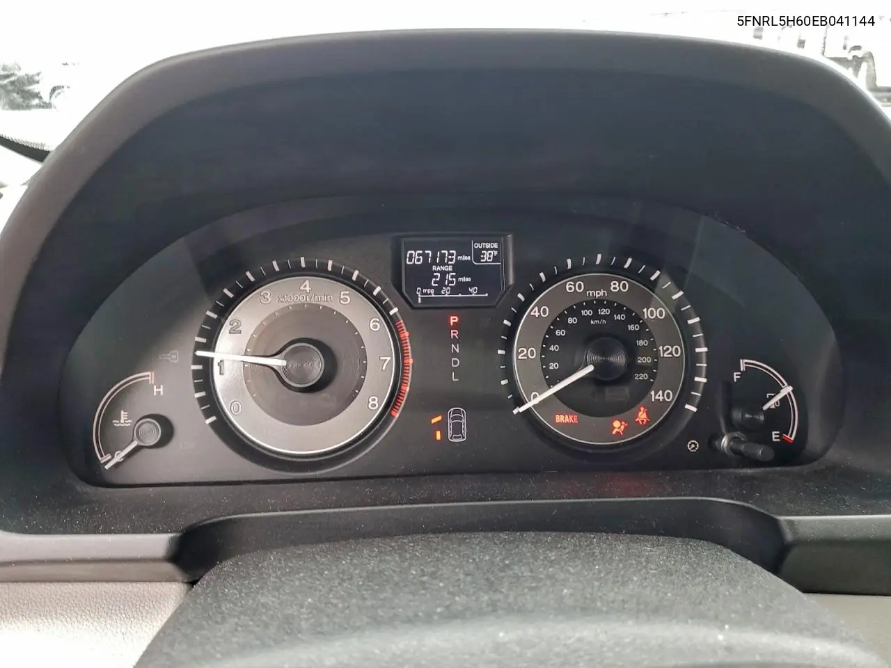 5FNRL5H60EB041144 2014 Honda Odyssey Exl