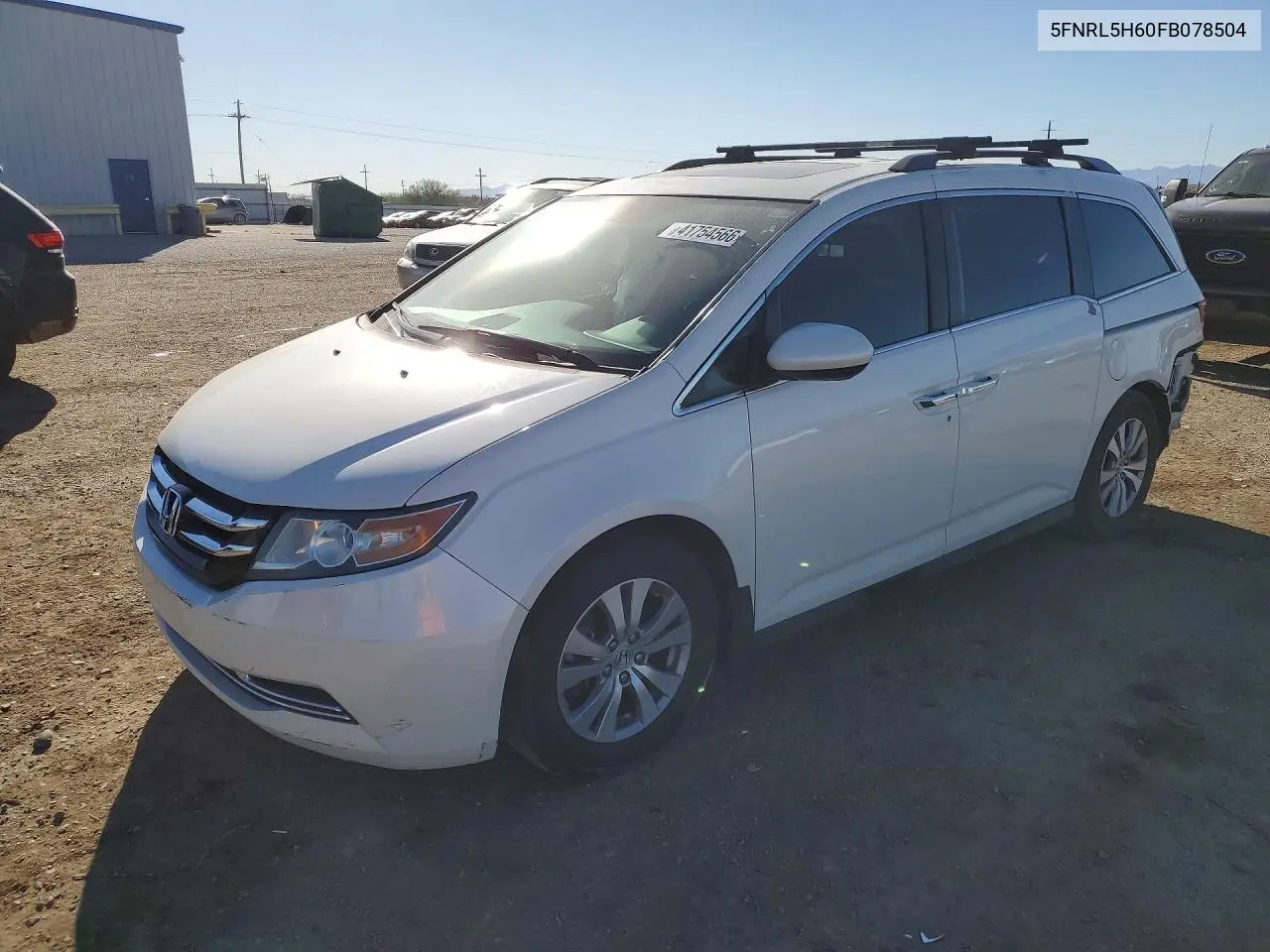 5FNRL5H60FB078504 2015 Honda Odyssey Exl