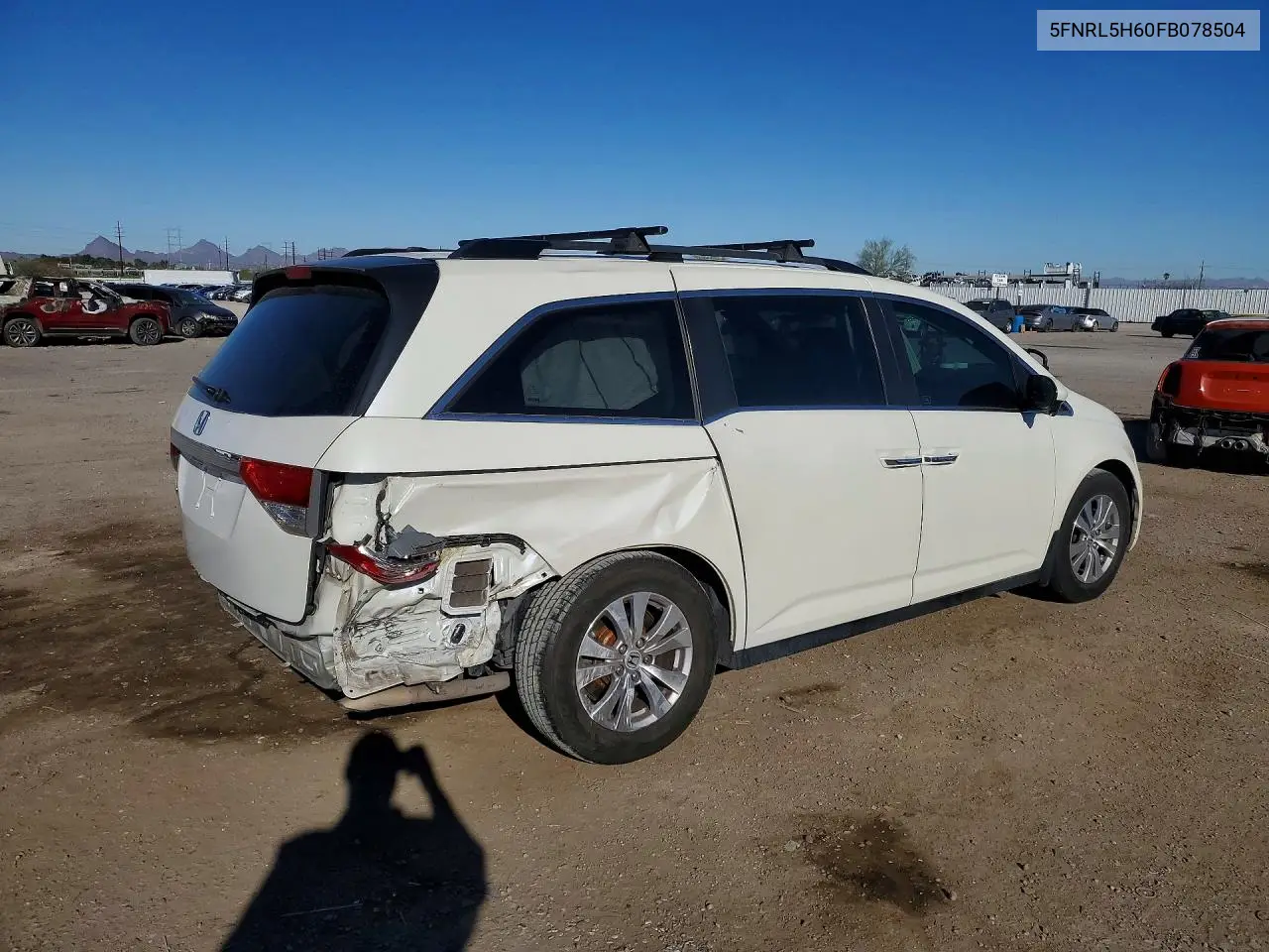 5FNRL5H60FB078504 2015 Honda Odyssey Exl