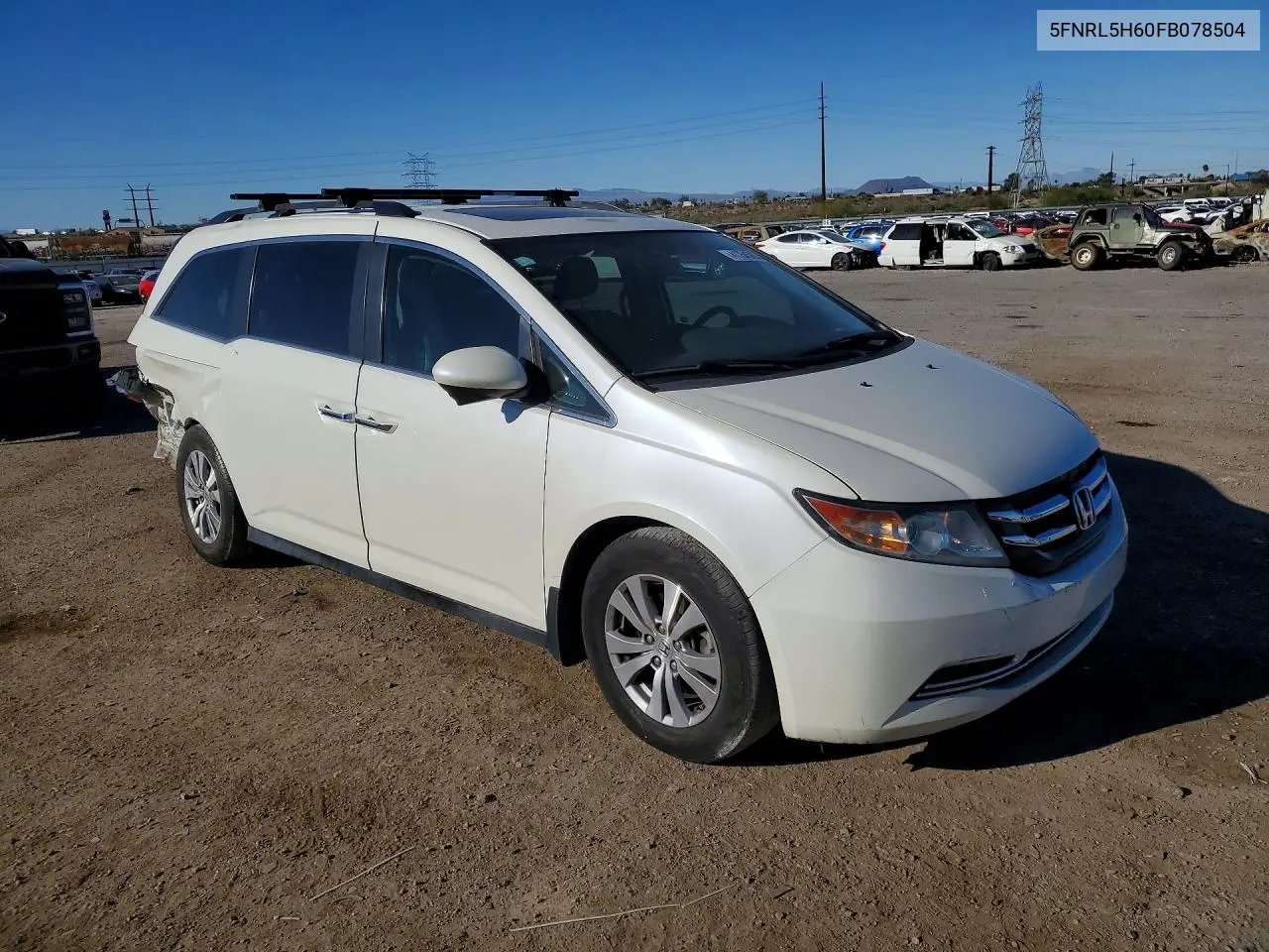 5FNRL5H60FB078504 2015 Honda Odyssey Exl