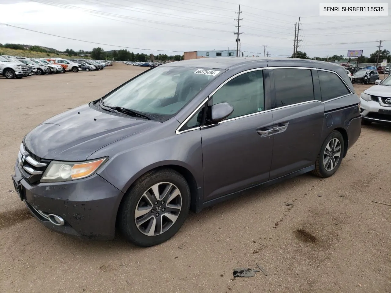 2015 Honda Odyssey Touring VIN: 5FNRL5H98FB115535 Lot: 69375464