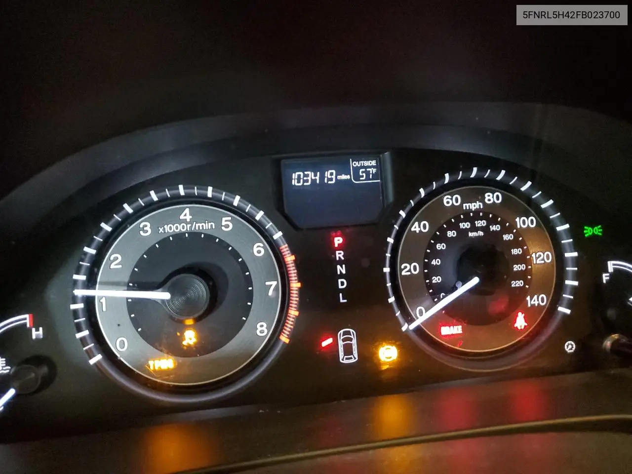 5FNRL5H42FB023700 2015 Honda Odyssey Ex