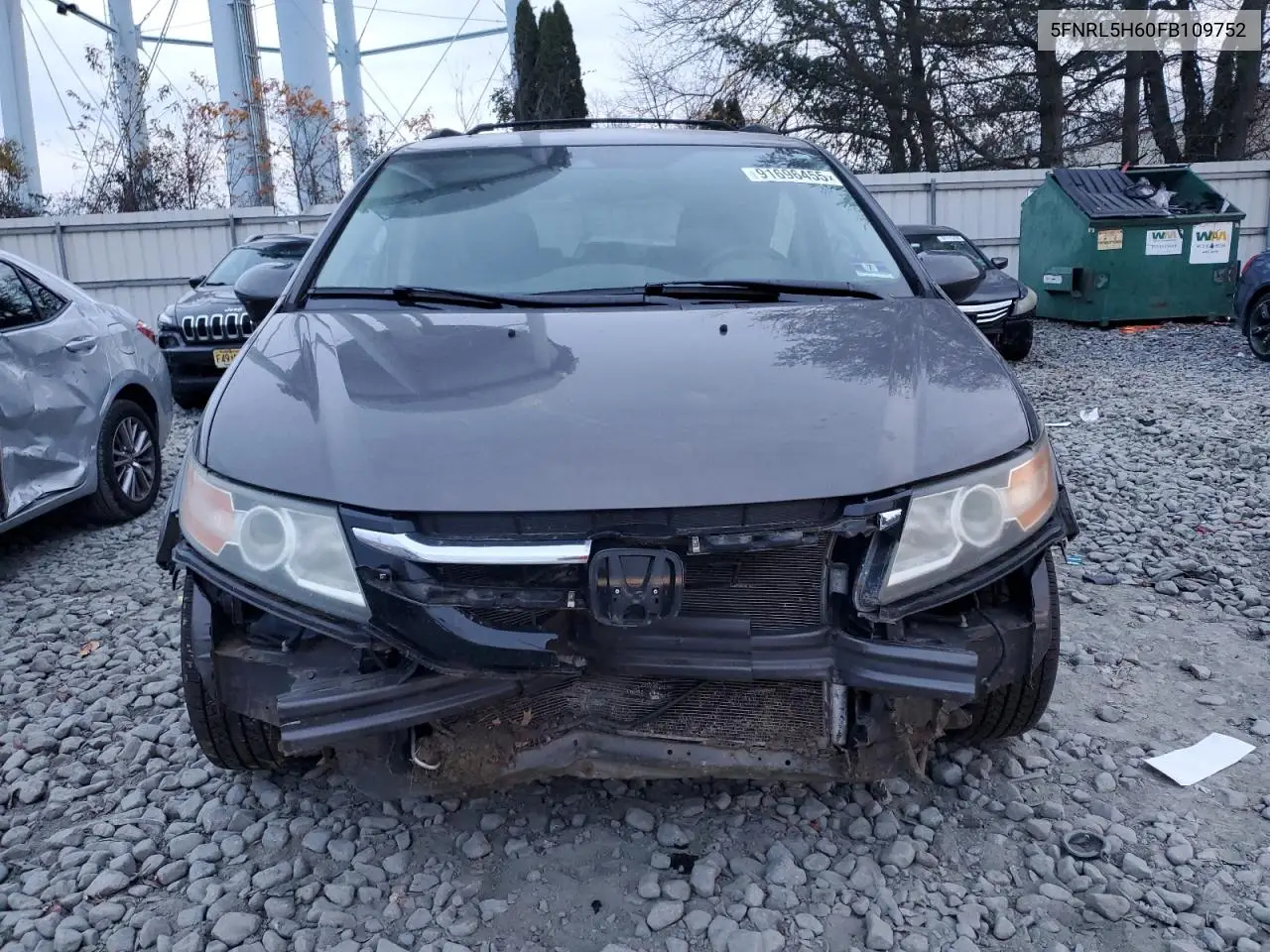 5FNRL5H60FB109752 2015 Honda Odyssey Exl