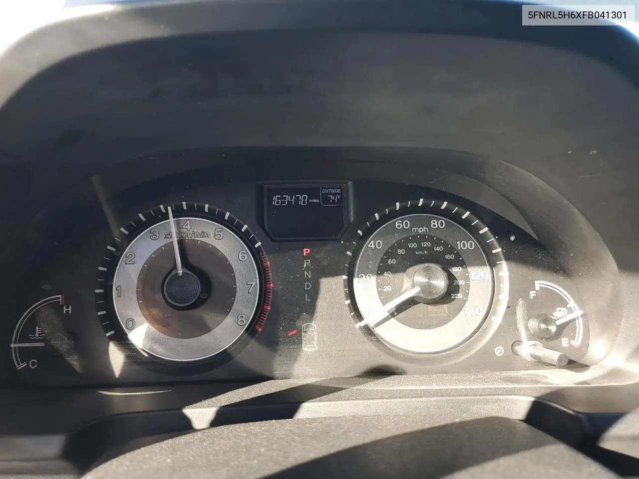 5FNRL5H6XFB041301 2015 Honda Odyssey Exl