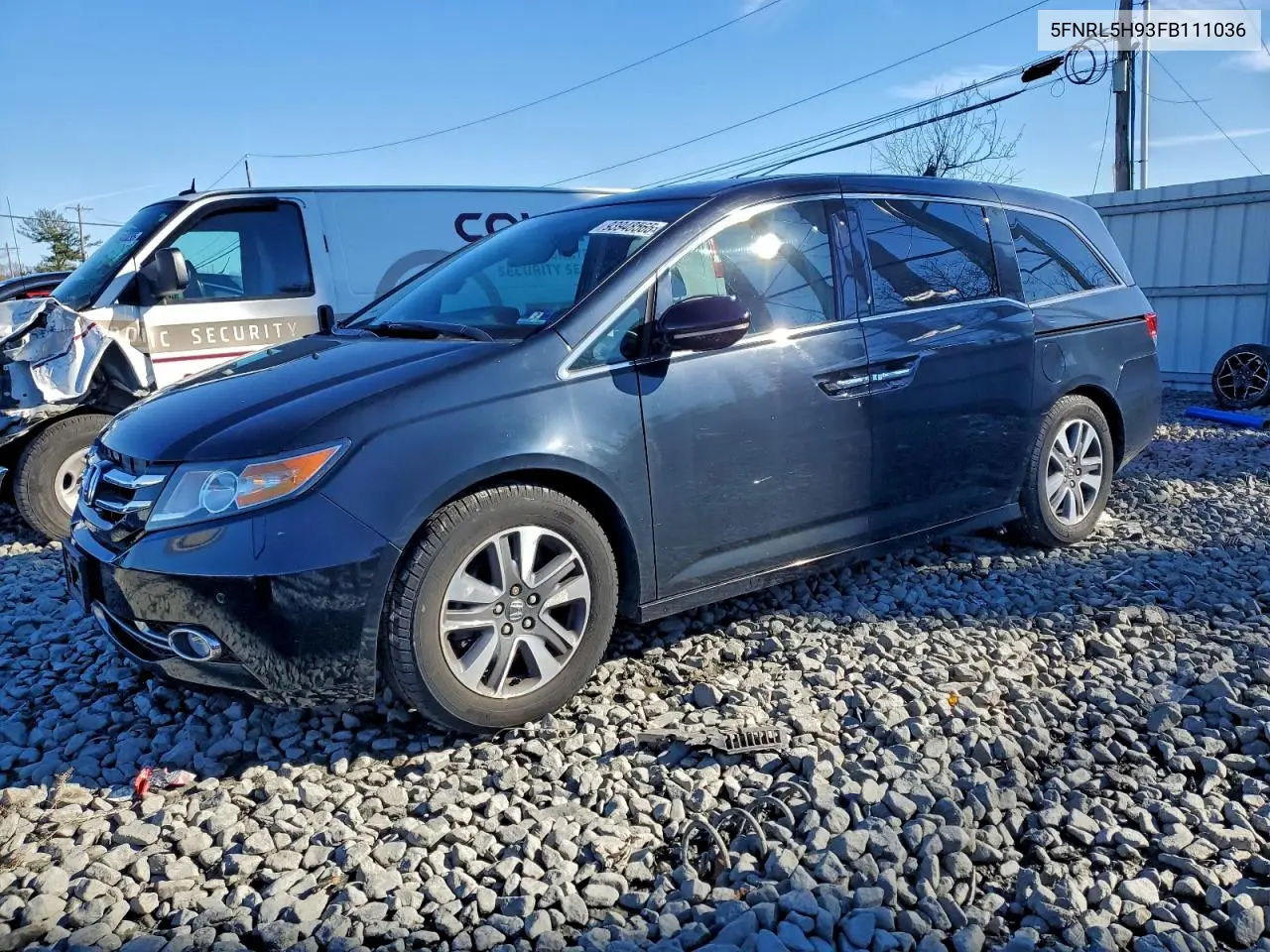 5FNRL5H93FB111036 2015 Honda Odyssey Touring