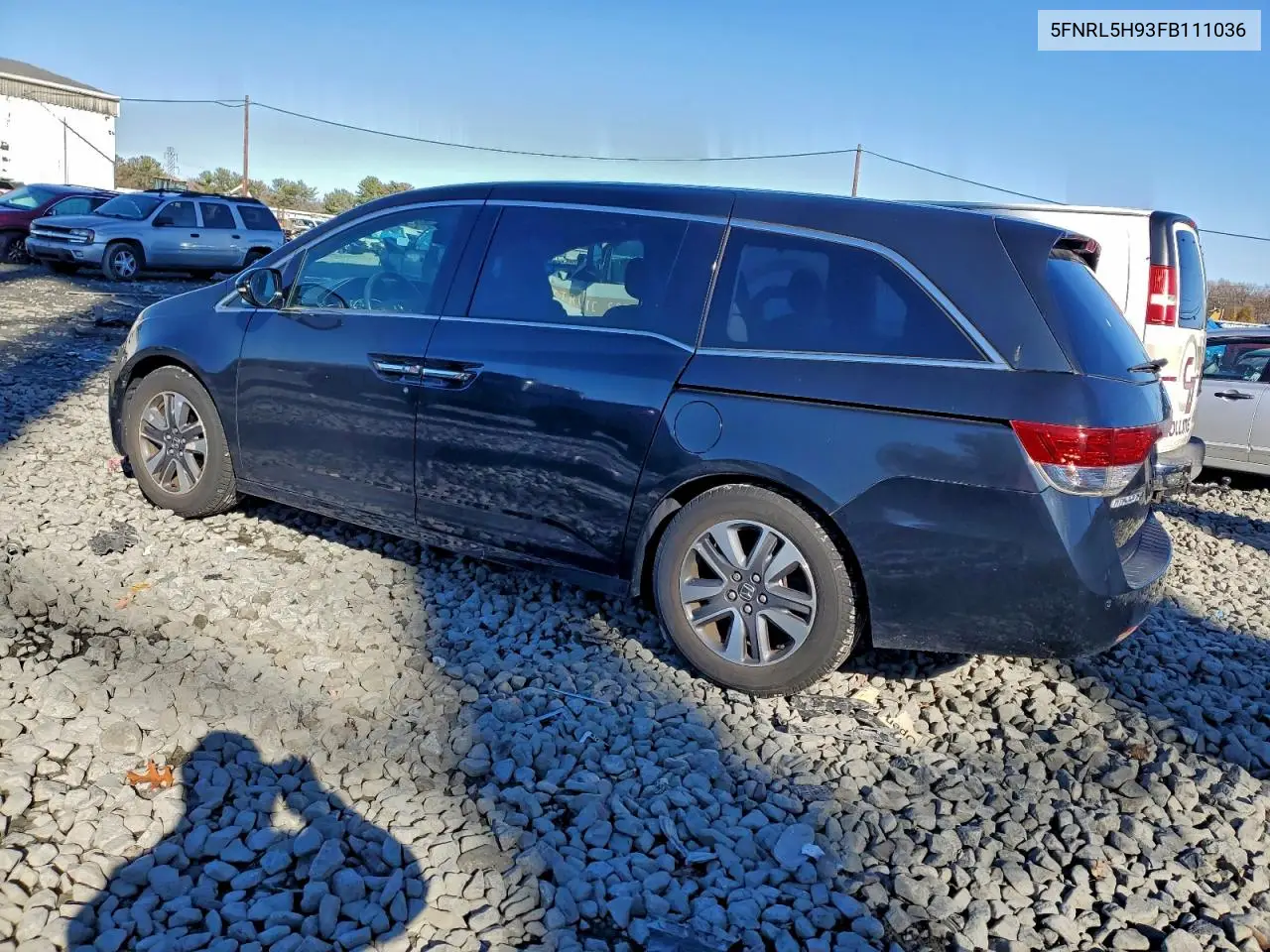 5FNRL5H93FB111036 2015 Honda Odyssey Touring