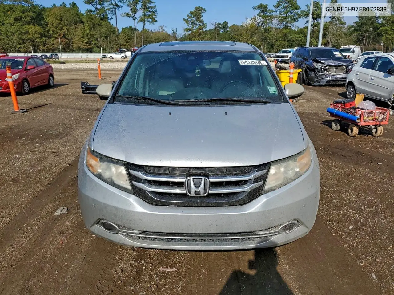 5FNRL5H97FB072838 2015 Honda Odyssey Touring
