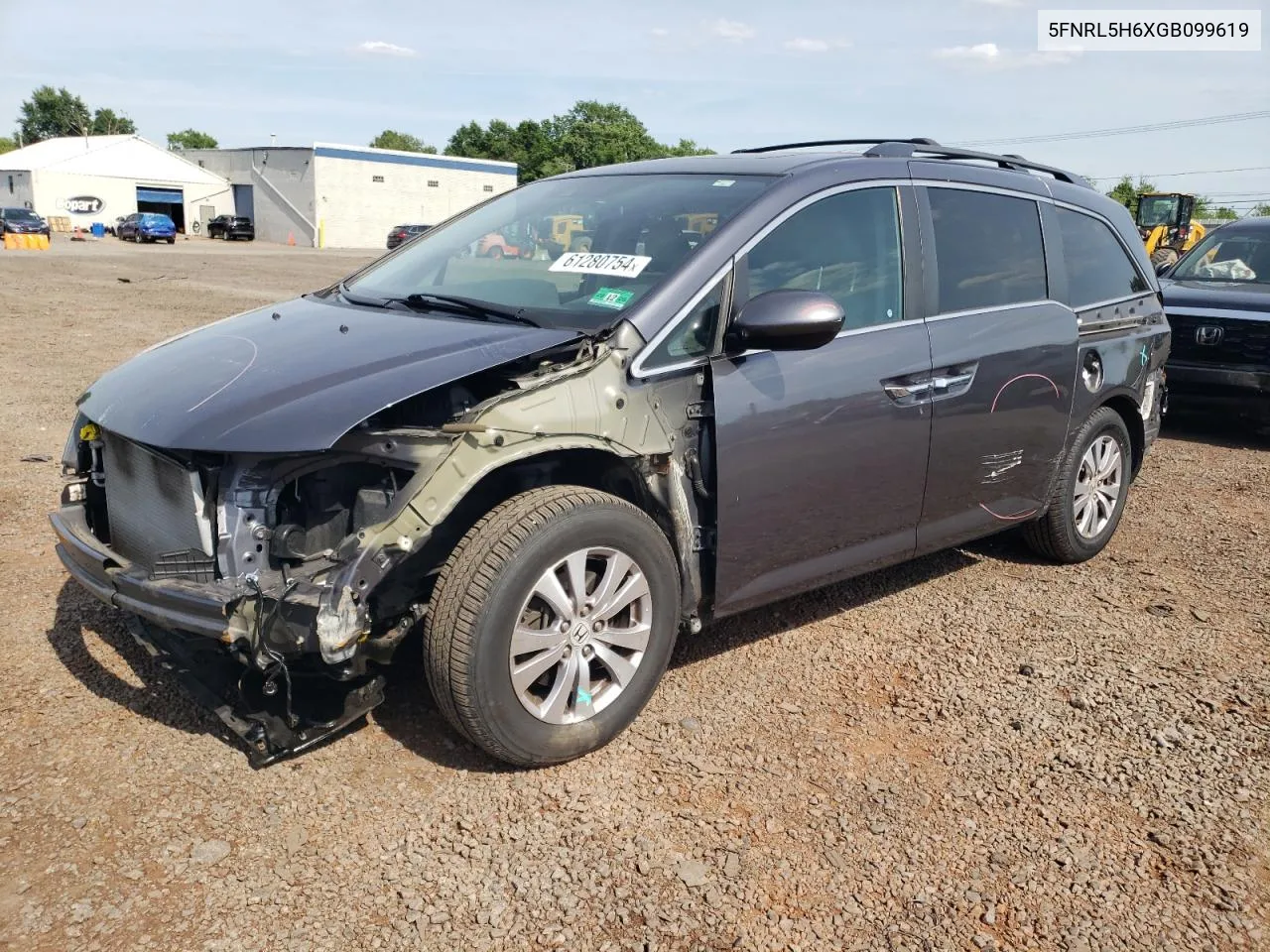 2016 Honda Odyssey Exl VIN: 5FNRL5H6XGB099619 Lot: 61280754