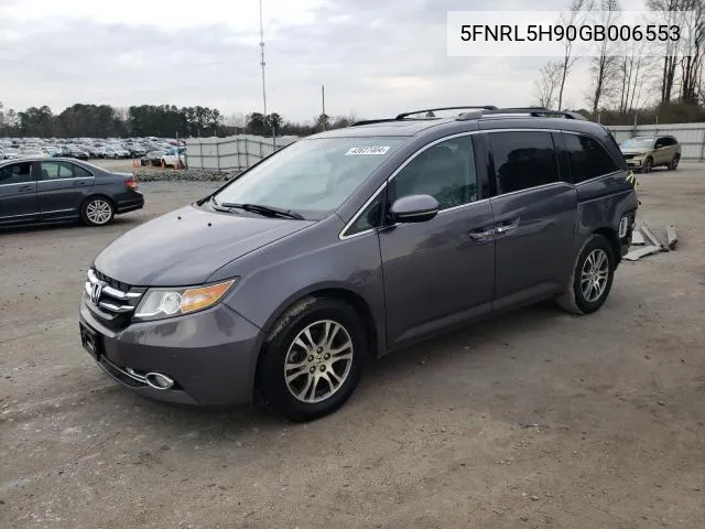 2016 Honda Odyssey Touring VIN: 5FNRL5H90GB006553 Lot: 61998374