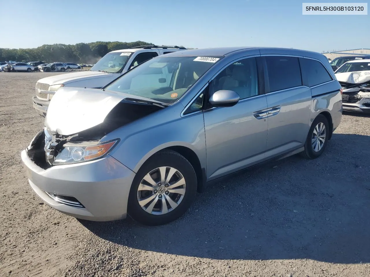 2016 Honda Odyssey Se VIN: 5FNRL5H30GB103120 Lot: 70886704