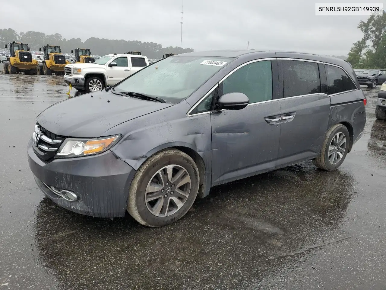 5FNRL5H92GB149939 2016 Honda Odyssey Touring