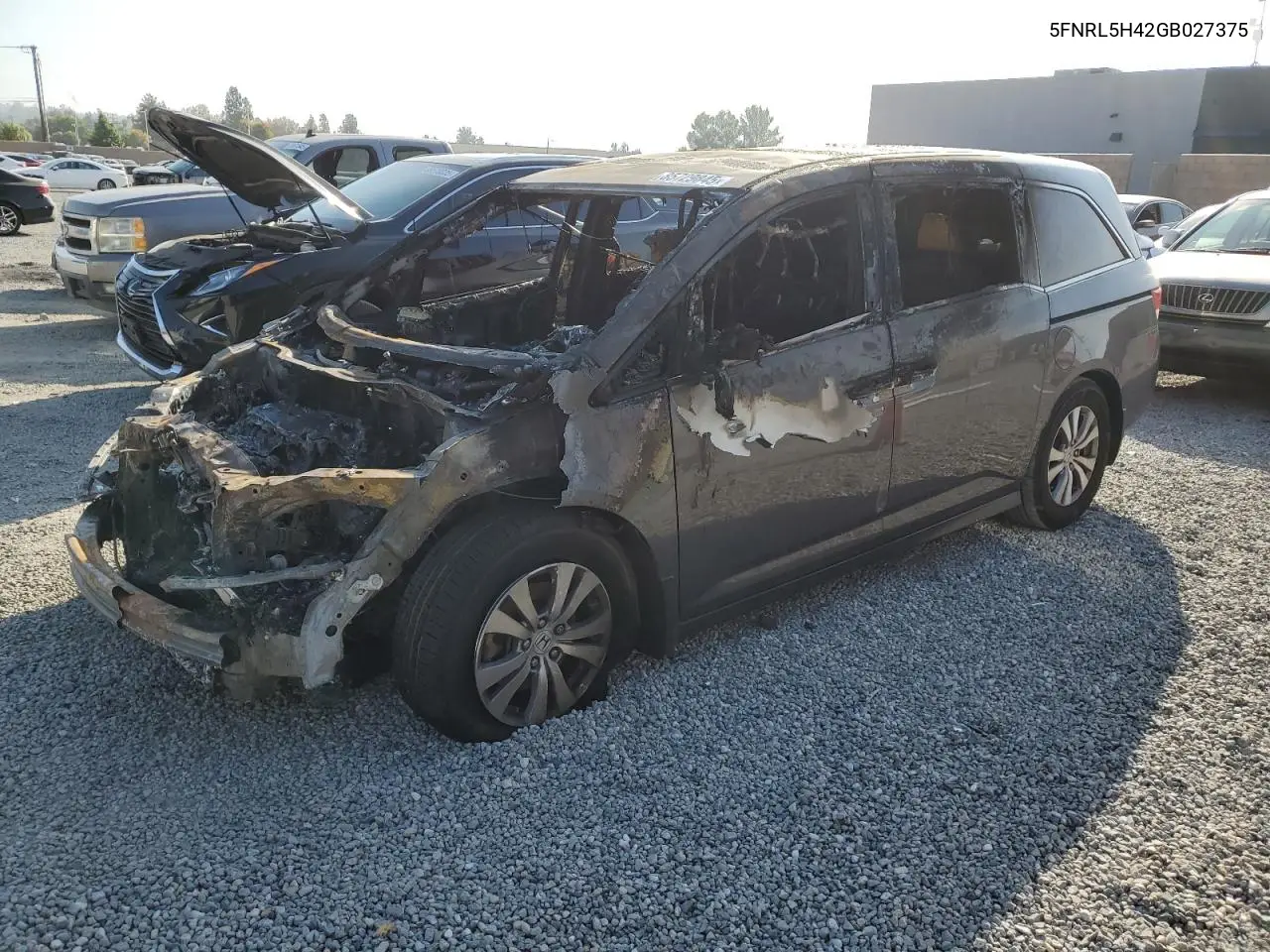 5FNRL5H42GB027375 2016 Honda Odyssey Ex