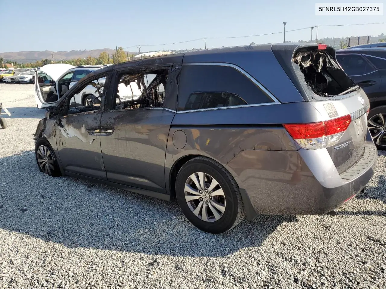 5FNRL5H42GB027375 2016 Honda Odyssey Ex