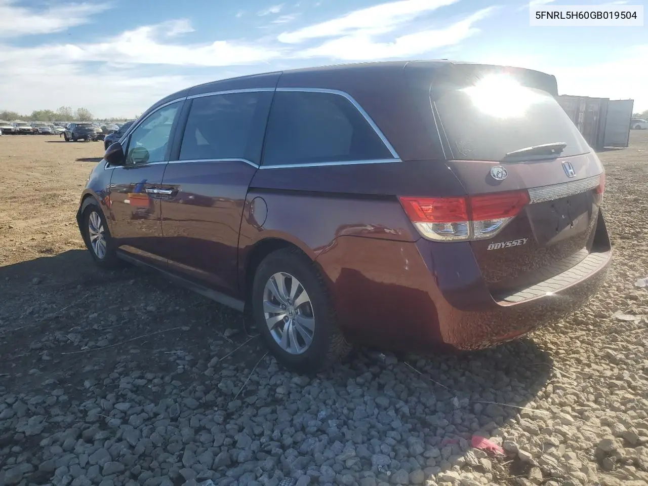 5FNRL5H60GB019504 2016 Honda Odyssey Exl