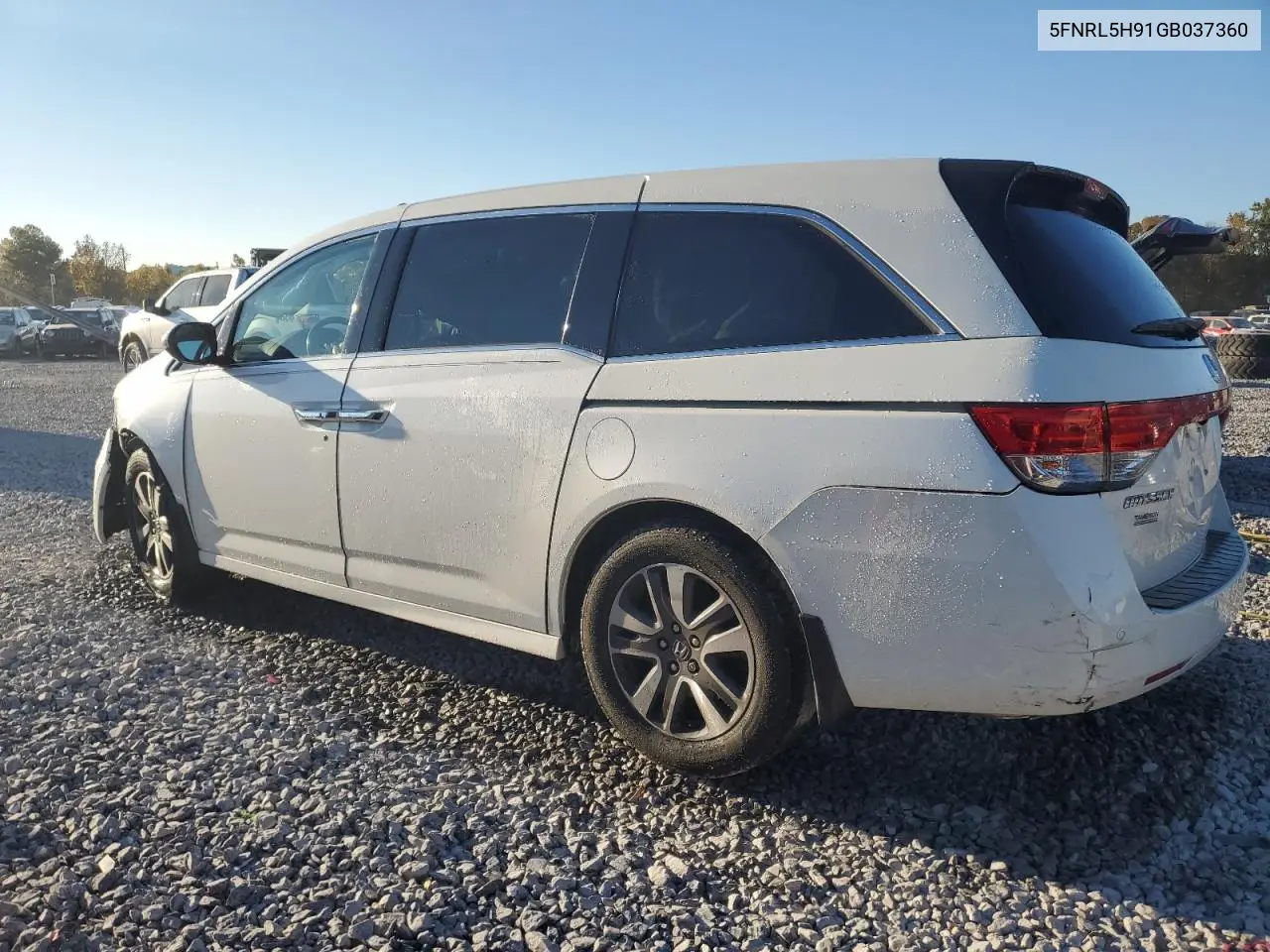 5FNRL5H91GB037360 2016 Honda Odyssey Touring