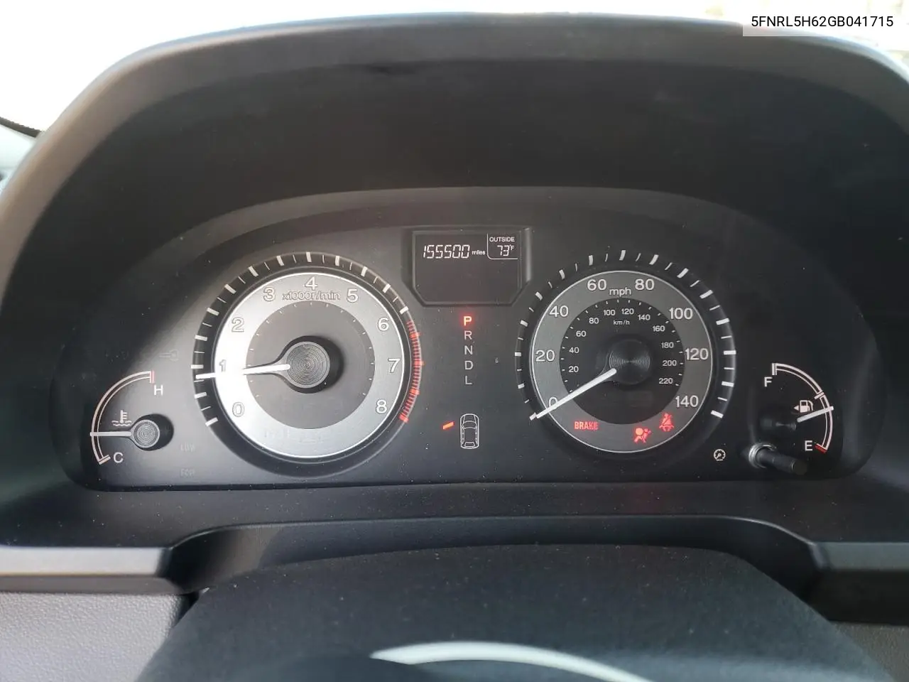 5FNRL5H62GB041715 2016 Honda Odyssey Exl