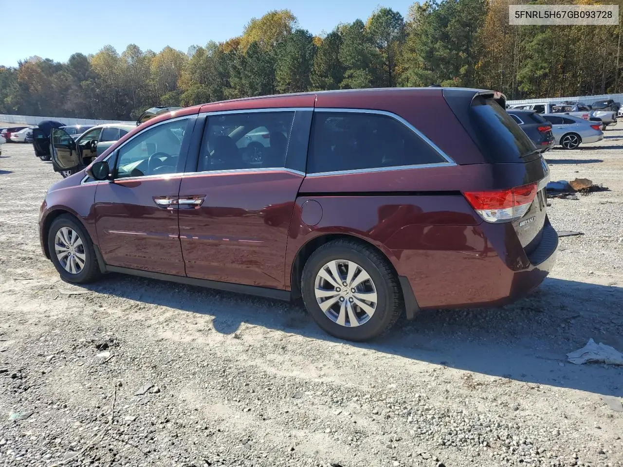 5FNRL5H67GB093728 2016 Honda Odyssey Exl