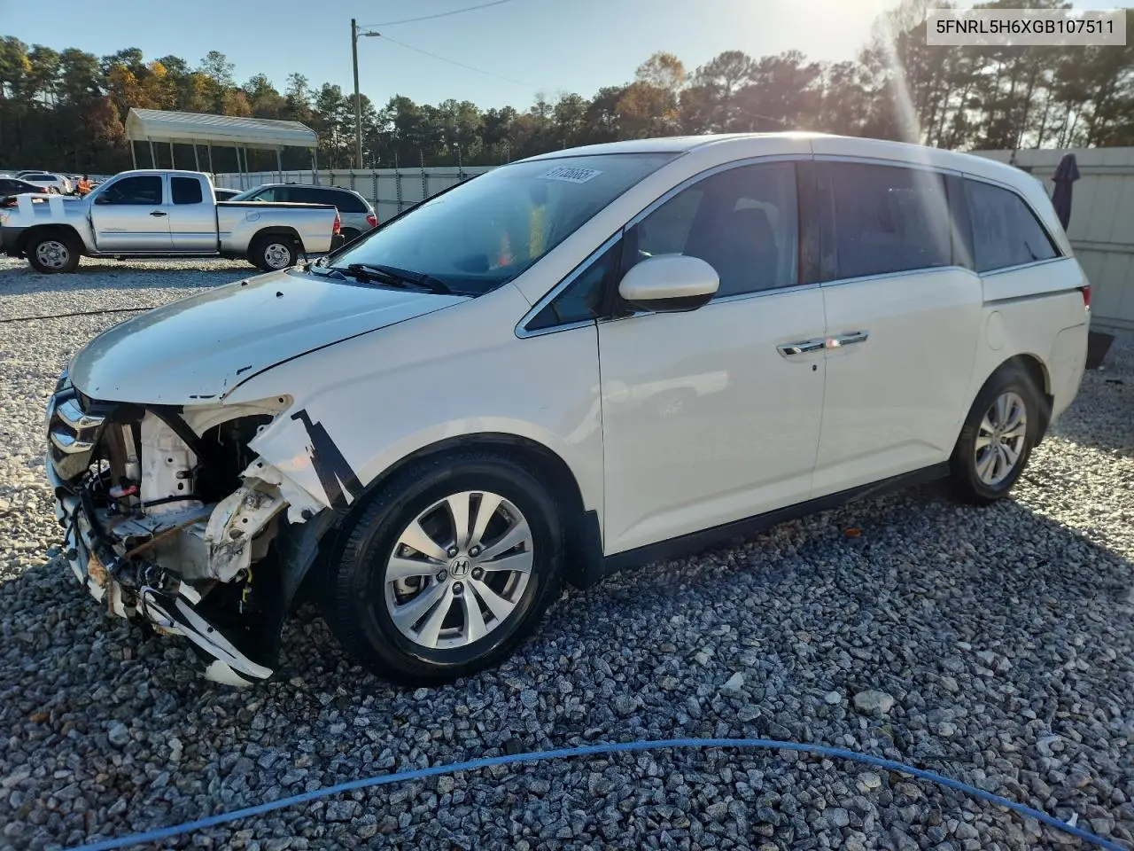 5FNRL5H6XGB107511 2016 Honda Odyssey Exl