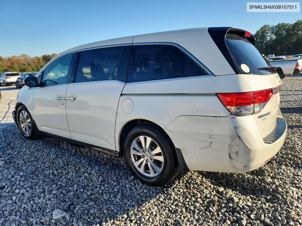 5FNRL5H6XGB107511 2016 Honda Odyssey Exl