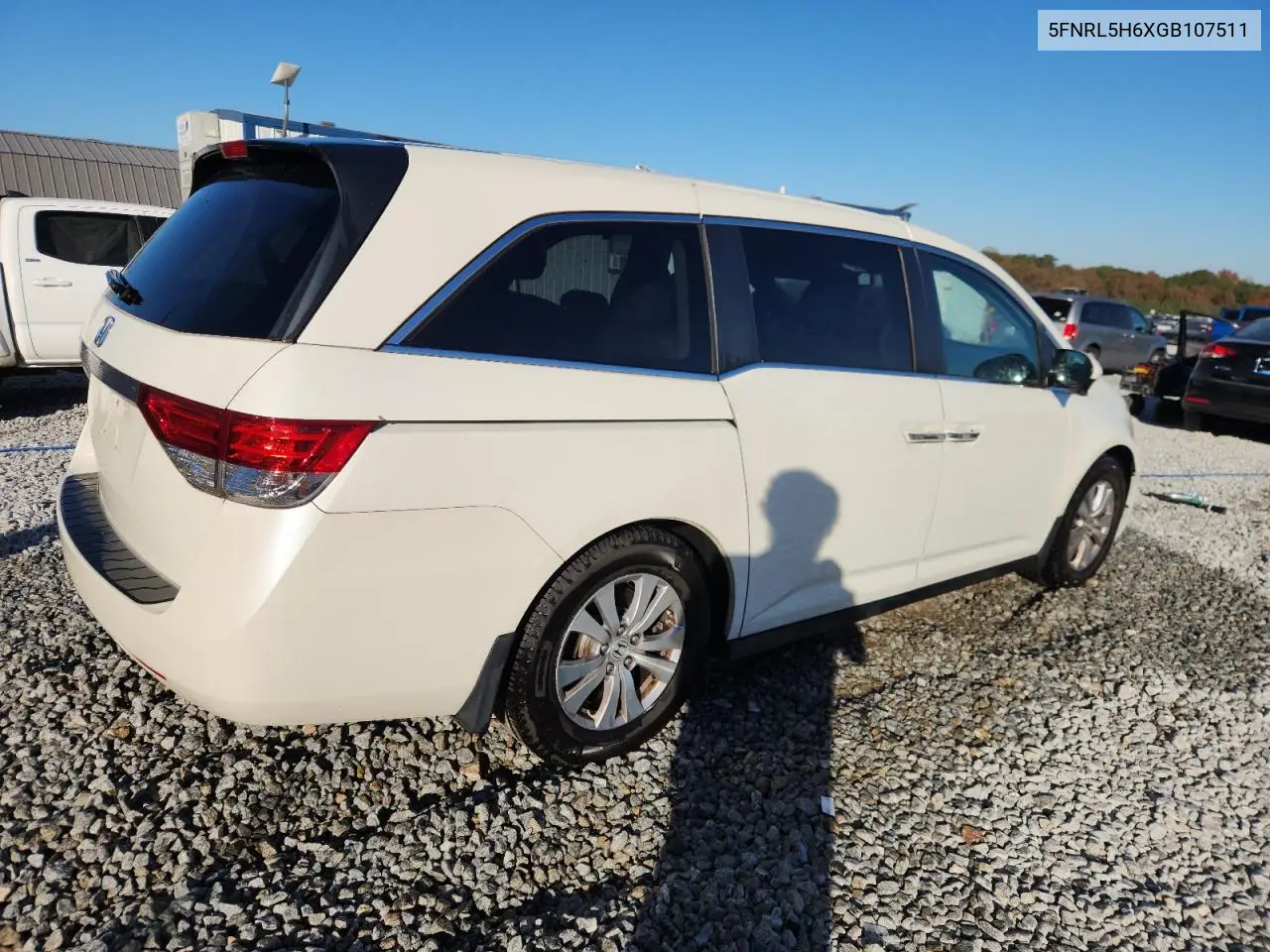 5FNRL5H6XGB107511 2016 Honda Odyssey Exl