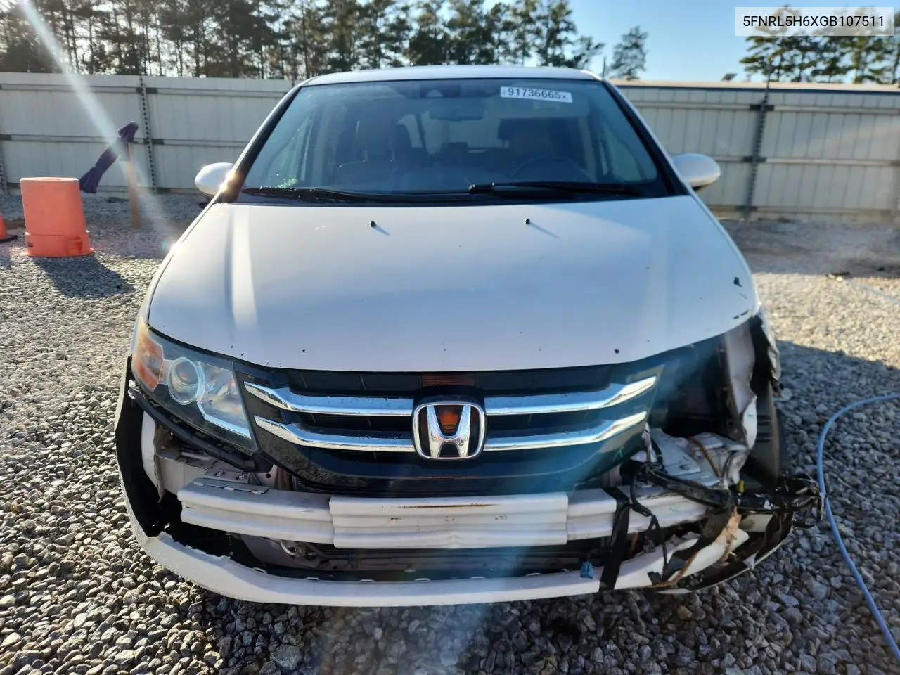 5FNRL5H6XGB107511 2016 Honda Odyssey Exl