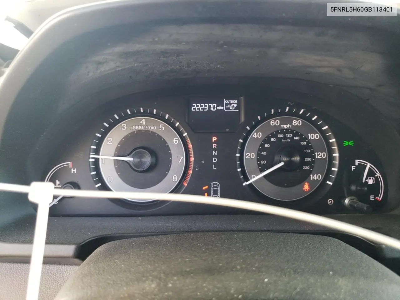 5FNRL5H60GB113401 2016 Honda Odyssey Exl