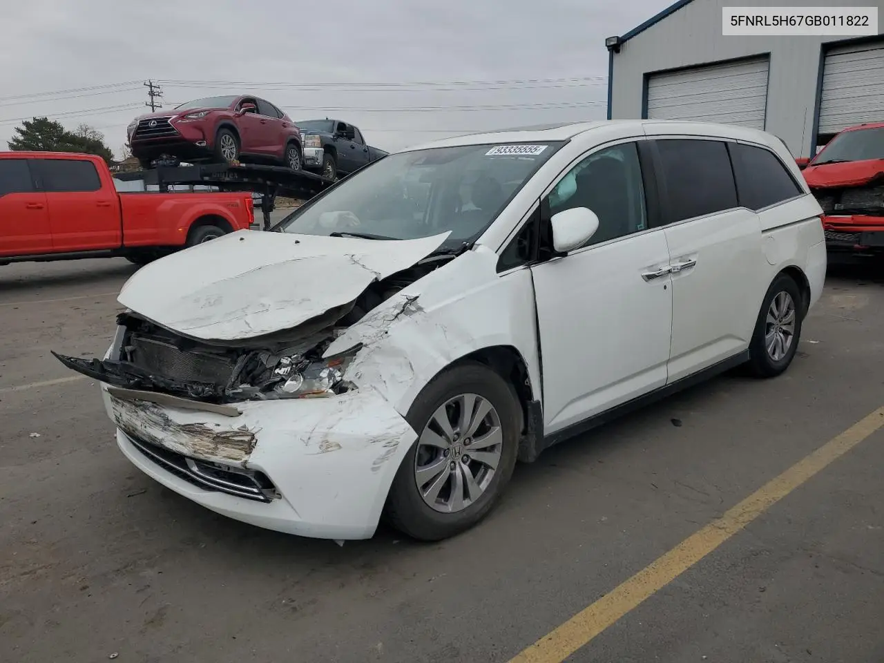 5FNRL5H67GB011822 2016 Honda Odyssey Exl