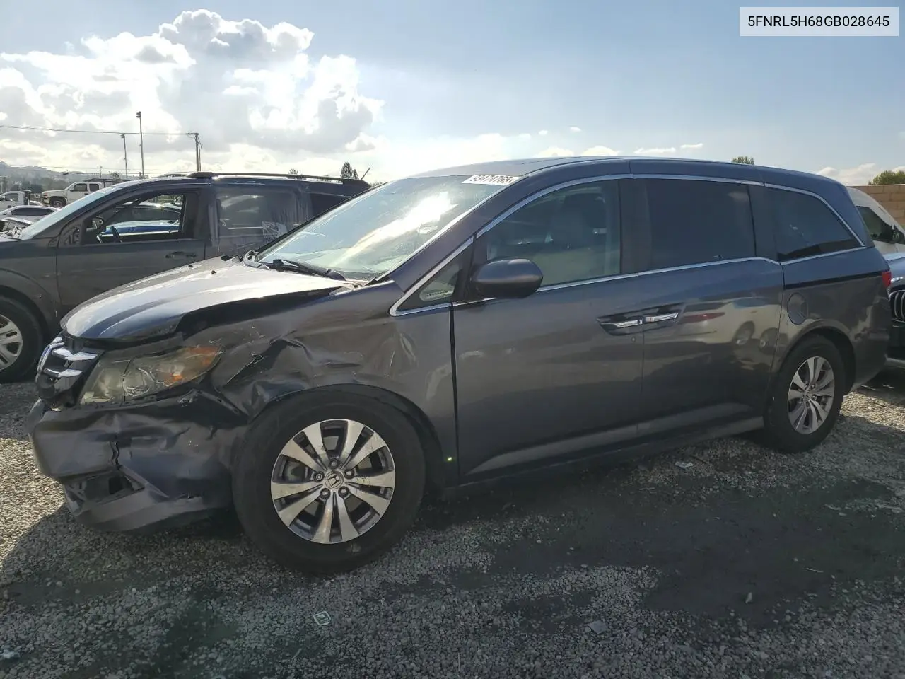 5FNRL5H68GB028645 2016 Honda Odyssey Exl