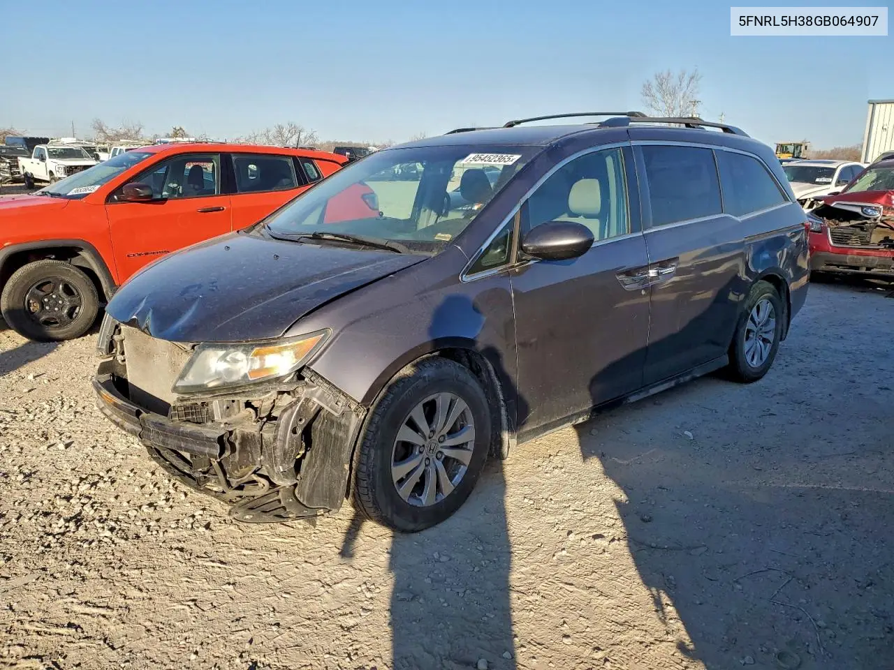 5FNRL5H38GB064907 2016 Honda Odyssey Se