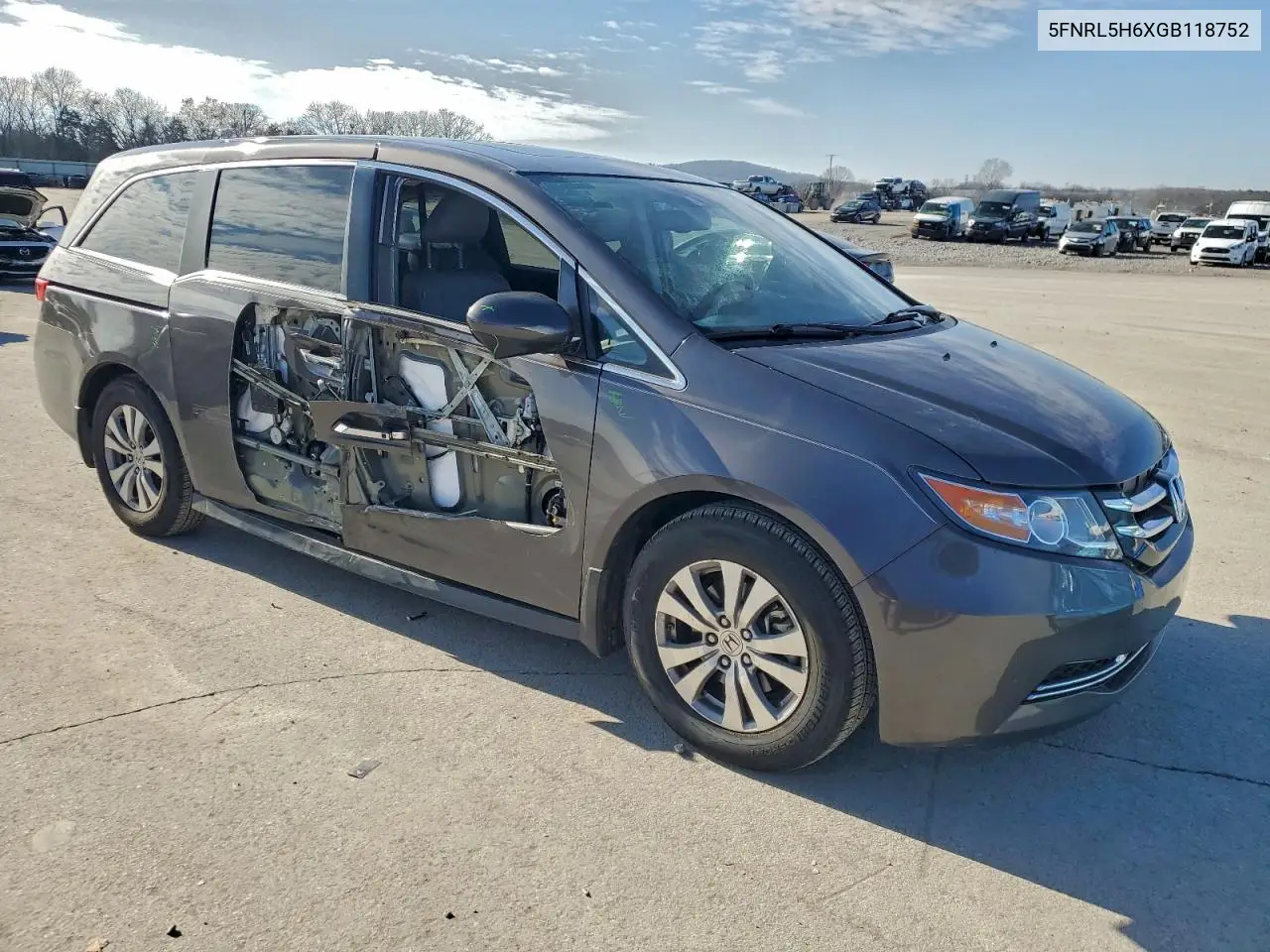 5FNRL5H6XGB118752 2016 Honda Odyssey Exl