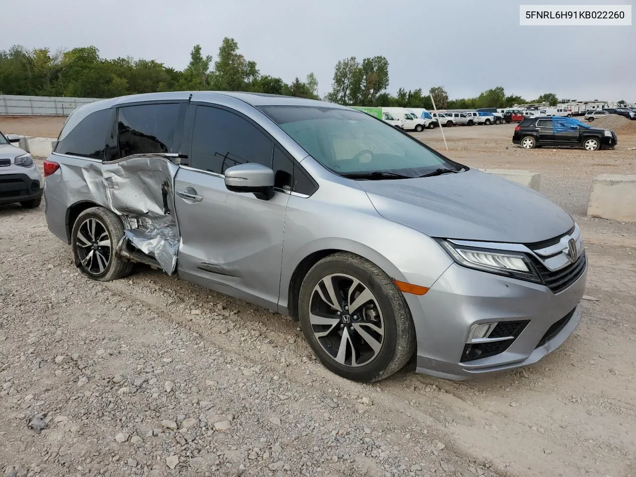 2019 Honda Odyssey Elite VIN: 5FNRL6H91KB022260 Lot: 71752314