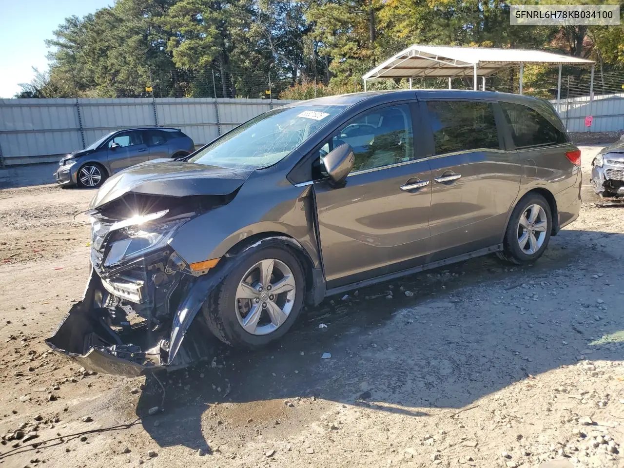 5FNRL6H78KB034100 2019 Honda Odyssey Exl