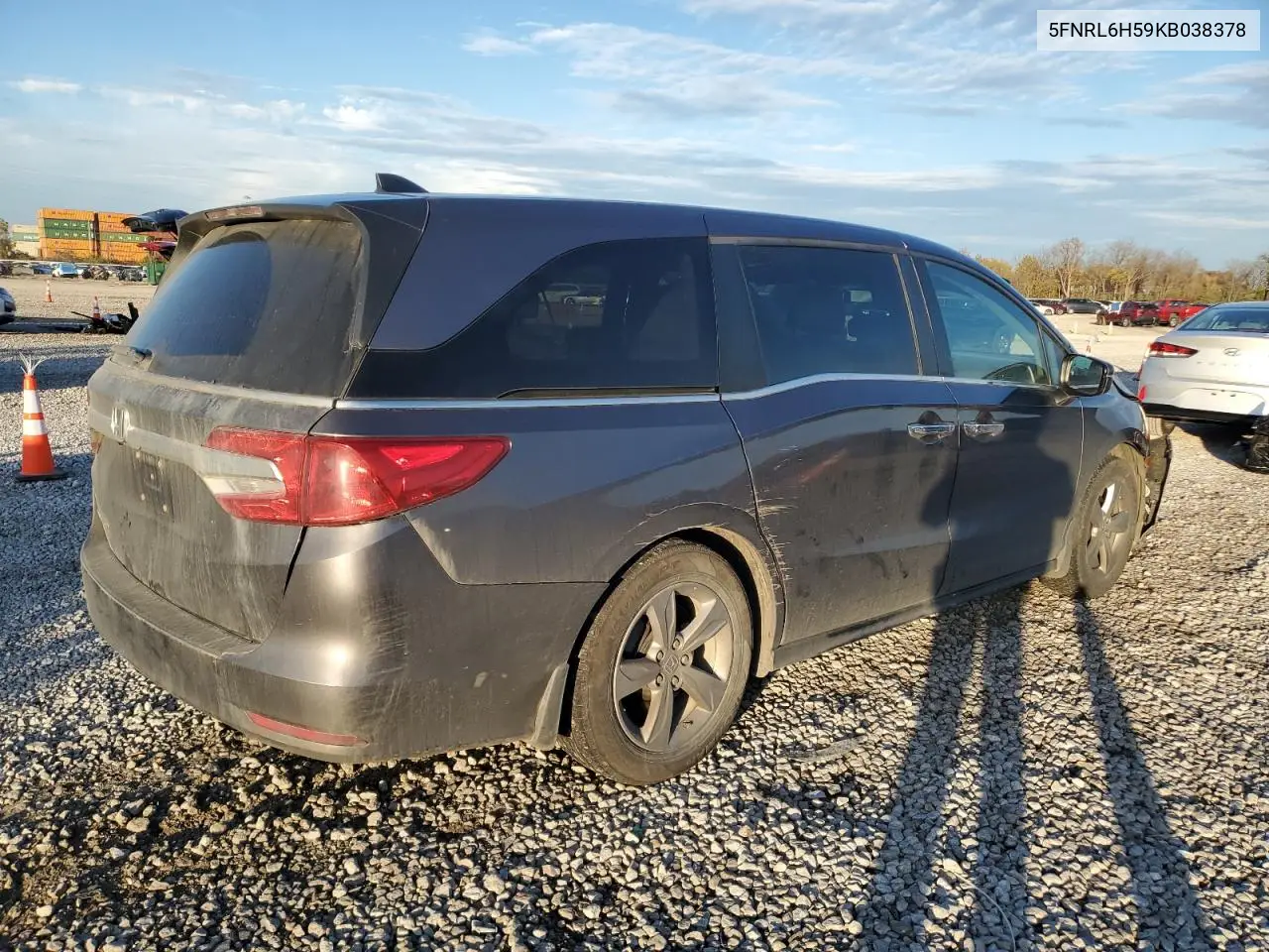 5FNRL6H59KB038378 2019 Honda Odyssey Ex